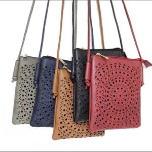 Vegan Leather Crossbody Bag in Blue